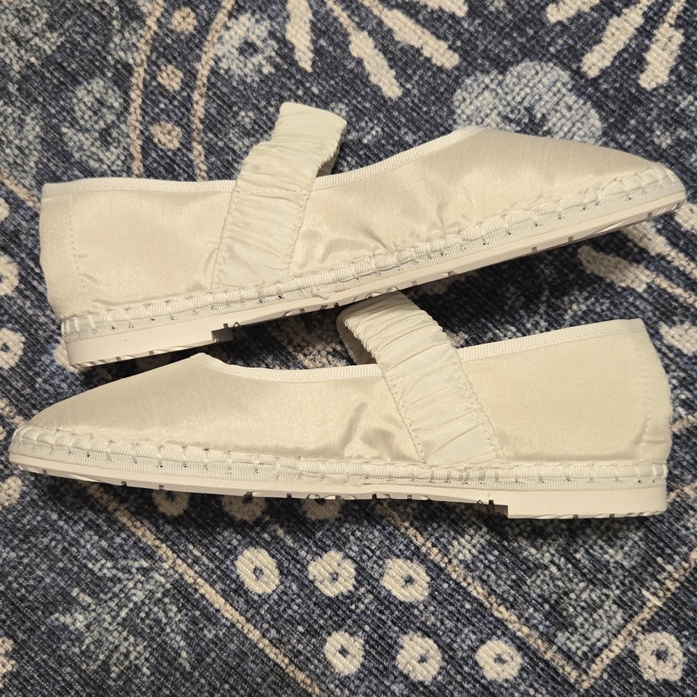 Cream Mary Jane Flats - Picture 3 of 8